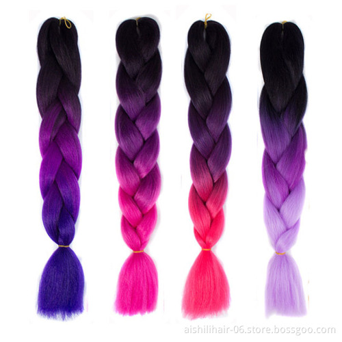 Three-Color Jumbo Braiding Hair 100g 24 Inches Ultra Expression crochet Braid Hair Extension Synthetic Hair Factory Wholesale